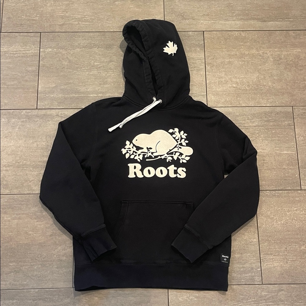 Roots Organic Original Kanga Hoodie, small, black